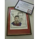 Lionel Messi/Trevellion, an original A4 size artist proof of the drawing of Messi, signed by both