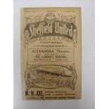 1913/1914 Sheffield Utd v Preston, a programme from the game played on 06/12/1913, ex bound volume