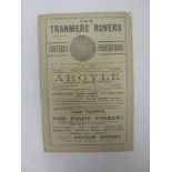 1913/14 Tranmere Rovers Reserves v Ocean Athletic, a programme for the game played on 10/01/1914, ex