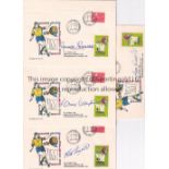 1958 WORLD CUP / ENGLAND AUTOGRAPHS Four signed First Day Cover envelopes handstamped Solna 29/6/