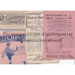 SOUTHAMPTON AWAYS Five Southampton away programmes in the 1947/48 season at Millwall , Fulham (