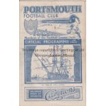 PORTSMOUTH / SOUTHAMPTON Two programmes for Wartime matches between Portsmouth and Southampton at