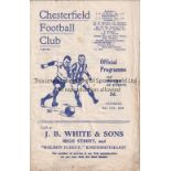 CHESTERFIELD / MAN UNITED 4 Page programme Chesterfield v Manchester United War Cup Semi Final 2nd