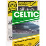 CELTIC - BORUSSIA DORTMUND 87 Two programmes for games between the two clubs, at Celtic 15/9/87