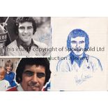 PETER SHILTON A signed drawing and a signed photo of Peter Shilton from the 1970's housed in a