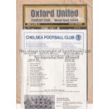 GEORGE BEST / PETER HOUSEMAN Programme for Oxford United v Chelsea 25/4/1977 in which George Best