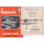 BATH Two programmes from Bath City's FA Cup run in 1952/53 home v Southend United (1st Round) (score