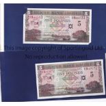 GEORGE BEST Two George Best £5 notes issued by Ulster Bank both in customised folders. Generally