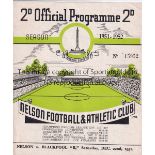 NELSON V BLACKPOOL "B" 1951 Programme for the Lancashire League match at Nelson 22/12/1951, very