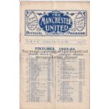 MANCHESTER UNITED V HUDDERSFIELD TOWN 1924 Scarce programme for the FA Cup tie at United 2/2/1924