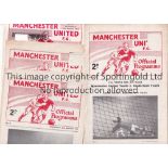 MANCHESTER UNITED Six home programmes, 5 of which are Youth Cup matches with tokens missing v.