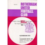 ROTHERHAM - CELTIC 68 Standard full size Rotherham programme, Rotherham Juniors v Celtic Juniors,