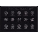 NEW ZEALAND ALL BLACKS A 15 medal collection in album for 15 Great All Blacks, issued in New