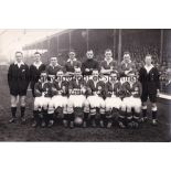 WALES FOOTBALL An 11" X 7" black & white team group Press photograph taken before the kick-off in