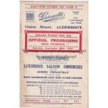 ALDERSHOT V PETERBOROUGH UNITED 1931 Programme for the Southern League match at Aldershot 26/9/1931,