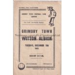 GRIMSBY / WITTON 4 Page programme Grimsby Town v Witton Albion FA Cup 2nd Round Replay 15/12/1953.