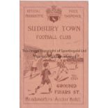 ARSENAL Programme for the away Friendly v. Sudbury Town 22/10/1949. Good