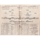 ARSENAL Programme for the home League match v. Sheff. Utd. 4/10/1930, slight vertical crease.