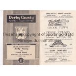 CROOK TOWN / DERBY Both programmes from the FA Cup 1st Round ties between Crook Town and Derby