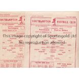 SOUTHAMPTON Two Southampton Reserves single sheet home programmes from the 1947/48 season v Charlton