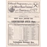 WEST HAM Two West Ham United Reserves white 4 Page home programmes from the 1936/37 season v