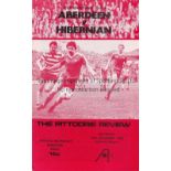 GEORGE BEST Postponed programme for Aberdeen v Hibernian 29/12/1979 in which in the Manager's notes,