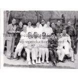 WARTIME FOOTBALL / CRICKET Two pictures showing Wartime footballers as a cricket team and being