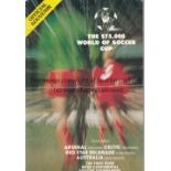 ARSENAL / CELTIC IN AUSTRALIA 1977 Programme for the infamous Tournament including Arsenal,