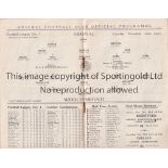 ARSENAL Programme for the home League match v. Middlesbrough 16/11/1929 abandoned after 55