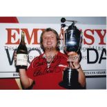 DARTS Six signed 12 x 8 photos showing images including Eric Bristow, Dennis Priestley, Bobby George