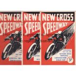 NEW CROSS SPEEDWAY Three home programmes v. Wembley 5/5/1937 staples rusted away, Coronation Gold