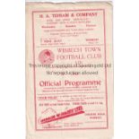 TOTTENHAM HOTSPUR Programme for the away ECL match v. Wisbech Town 25/8/1951. Slightly creased and