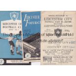 LEICESTER Eighteen Leicester City programmes,6 homes and 12 aways 1951-1961 to includes homes v