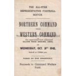 WARTIME FOOTBALL AT LEEDS UNITED FC 1945 Programme for Northern Command v Western Command 31/10/