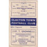 TOTTENHAM HOTSPUR Programme for the away ECL match v. Clacton Town 25/11/1950. Creased and