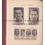 FOOTBALL 1940'S An exercise book full of newspaper player portraits from 1940's neatly entered