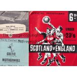 SCOTTISH Small batch of Scottish related programmes; 27 programmes in all; Under 23's v England,