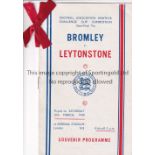 F.A. AMATEUR CUP S-F AT ARSENAL VIP edition, with ribbon for Bromley v Leytonstone 19/3/1949, played