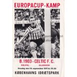 BOLDKLUB 1903 - CELTIC Boldklub 1903 home programme v Celtic, 15/9/71, four page issue, European