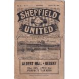 SHEFFIELD UNITED V CORINTHIANS 1932 Programme for the FA Cup tie at Sheffield 9/1/1932. Split on