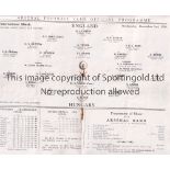 ENGLAND V HUNGARY 1937 AT ARSENAL Programme for the International at Highbury 2/12/1936, very slight