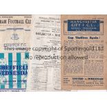 1940'S FOOTBALL PROGRAMMES Eleven programmes Man City v Blackburn 43-44, Darlington v Hartlepool