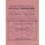 ARSENAL Single sheet programme for the home Friendly v. Dynamo Moscow 21/11/1945. Generally good