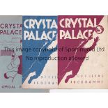 CRYSTAL PALACE Approximately 50 home programmes 1951/2 - 1956/7 seasons. 1951/2 X 8, 1952/3 X 11,