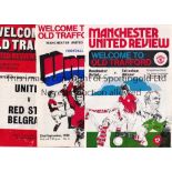 MANCHESTER UNITED Sixty nine homes and away programmes, 73/4 home X 21 and away X 3, 74/5 home X 17,