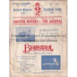 BRISTOL ROVERS V ARSENAL 1936 Programme for the FA Cup tie at Bristol 11/1/1936 in Arsenal's