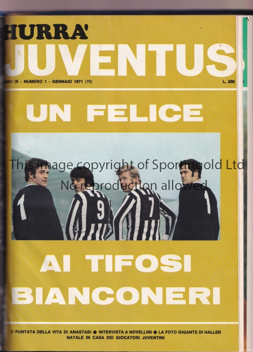 LEEDS / JUVENTUS 1971 BOUND VOLUME OF HURRA JUVENTUS Official monthly club magazine of Juventus from