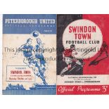 SWINDON / PETERBOROUGH Both programmes from the FA Cup 2nd Round ties between Swindon Town and