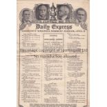 1932 CUP FINAL Daily Express Community Singing Songsheet, 1932 Cup Final, Arsenal v Newcastle.