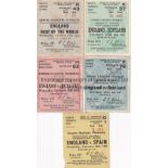 ENGLAND TICKETS Five Wembley tickets for England Internationals – 12/04/1947 v Scotland,